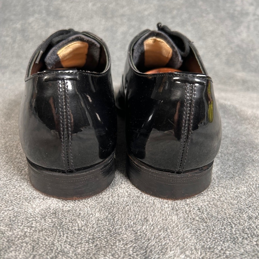 Brooks Brothers Plain Toe Oxford Dress Shoes Men 9D Black Patent Leather England - Picture 6 of 13